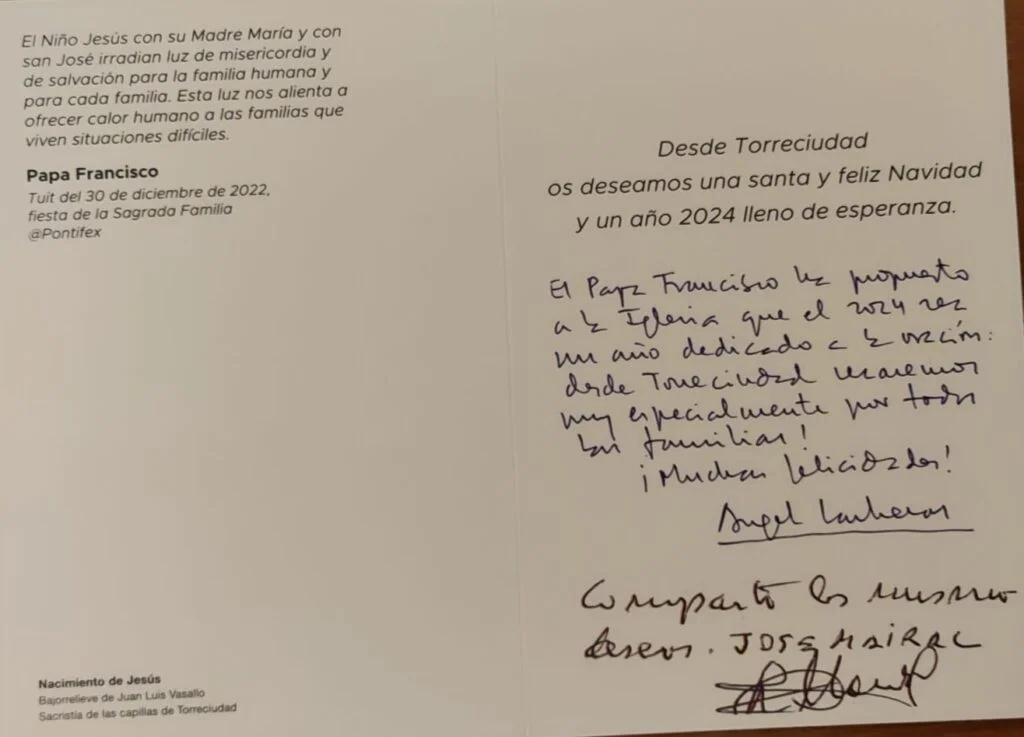 Felicitación de Navidad 2023 del Santuario de Torreciudad