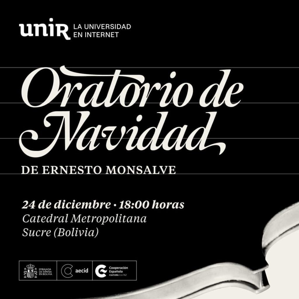Cartel del Oratorio de Navidad de Ernesto Monsalve en la Catedral Metropolitana de Sucre 2023