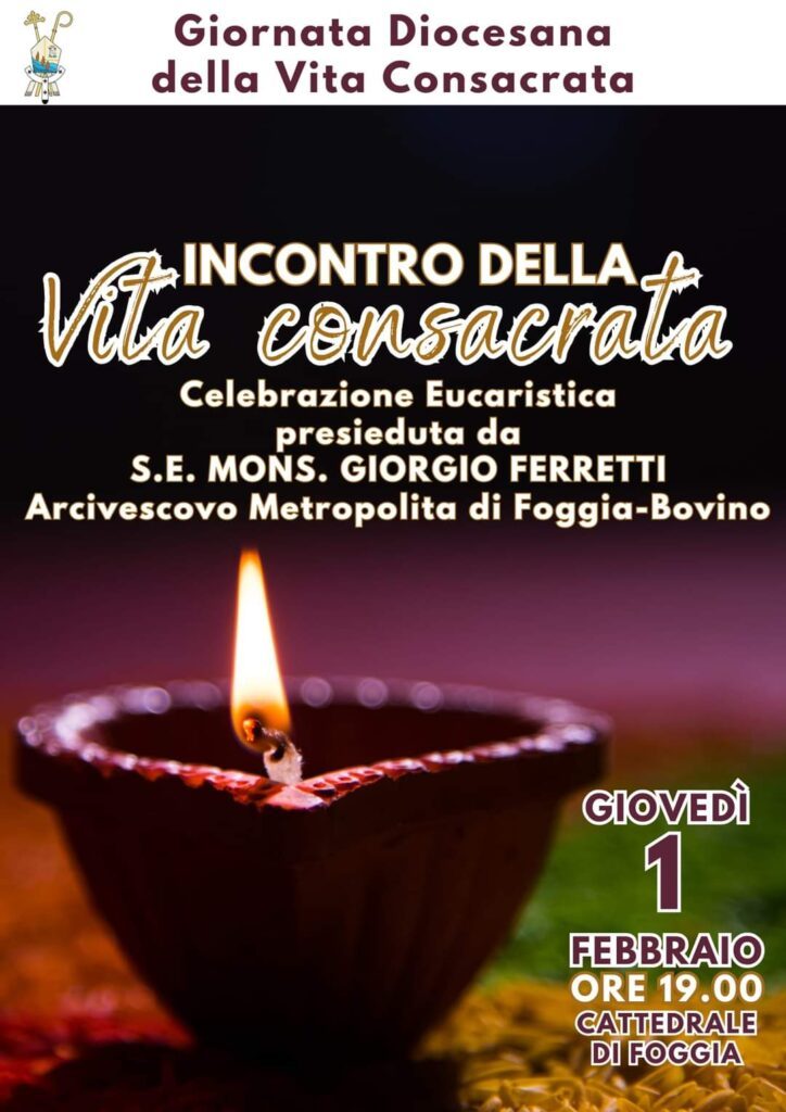 Cartel de la Jornada por la Vida Consagrada de la Archidiócesis de Foggia-Bovino